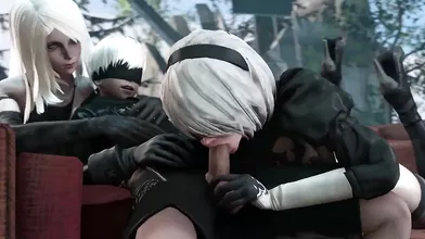 A group of horny androids get banged by a bunch of slutty humans, and the end result is mind-blowing!