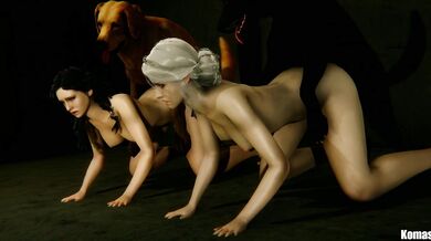 Watch as Yennefer and Ciri engage in a steamy two-doggerel with their furry friends!