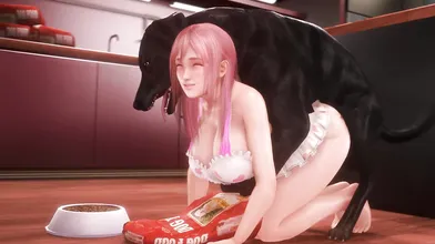 Watch Honoka and her dogs daily feeding routine in this noname55 hentai PORN video!