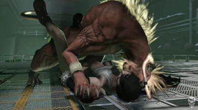 Tifa and Red XIII are having a passionate sexual encounter while being watched by Hollow Bastions citizens who secretly enjoy it