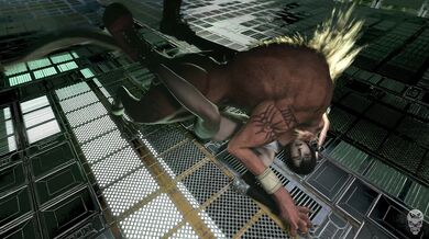 Tifa and Red XIII are having a passionate sexual encounter while being watched by Hollow Bastions citizens who secretly enjoy it