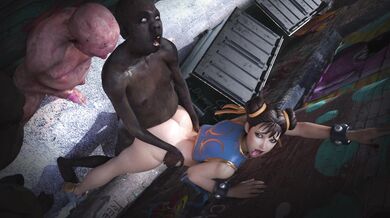 Crack Street Hooker Chun-Li Gets Pounded Hard by Two Black Men in 4K Ultra HD Porn