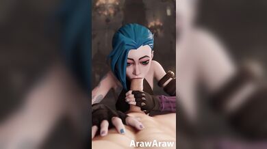 Jinx gets a raw blowjob from a horny Arawara guy in this hardcore porn scene!