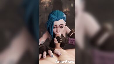 Jinx gets a raw blowjob from a horny Arawara guy in this hardcore porn scene!