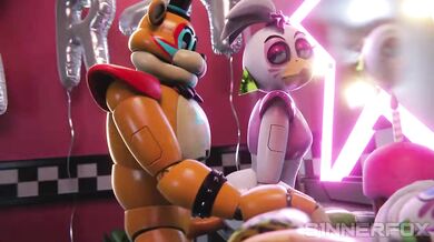 Freddy, Chica and Snoopy have a threesome in the bedroom while Snoopys owner is away