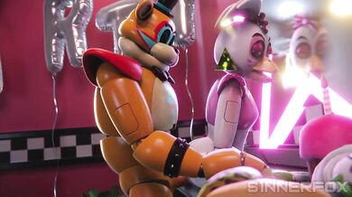 Freddy, Chica and Snoopy have a threesome in the bedroom while Snoopys owner is away