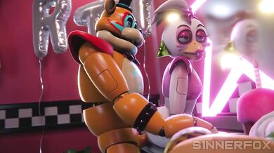 Freddy, Chica and Snoopy have a threesome in the bedroom while Snoopys owner is away