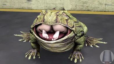The hungry frog is waiting for his next meal, will you feed him? Watch as he gobbles up his prey in this hot adult animation!