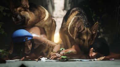 Hentai Porn: Zoe and Her Furry Companions with Overwatch Characters