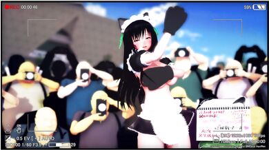 Unleashing the kitten within: Yuis cosplay exposure with MMD cat and a sexy cosplay