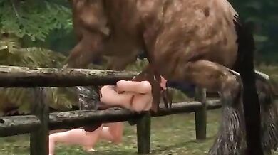 Watch as the horse mounts and rides the girl, taking her from behind in a wild sexual ride!