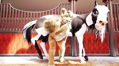 Erotic horse rides metalhead with furry headbanging to Slayer