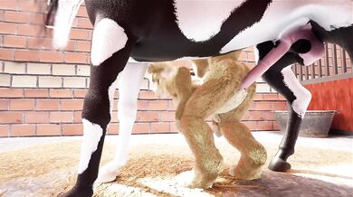Erotic horse rides metalhead with furry headbanging to Slayer