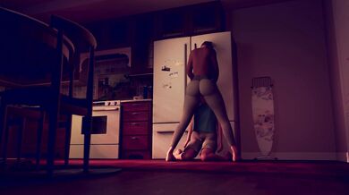 The hungry girl devours the giant dick, her tongue licking every inch of its shaft until she finally swallows it whole
