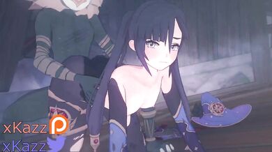 Mona gets violently penetrated by Hili and Churl from behind in a doggy style position while being for*ced to scream in agony