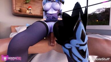 Watch as the Overwatch hero Widowmaker seductively bounces her boobs, leaving you mesmerized!