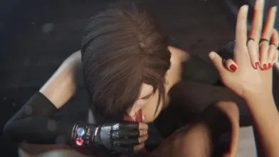 Tifa Lockhart gets a facial with red lipstick while being topless, and then Bulgasenpai joins in for some fun