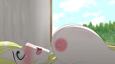 A Blonde Elf and a Redhead Human explore each other’s bodies in the woods, leading to an explosive sexual encounter