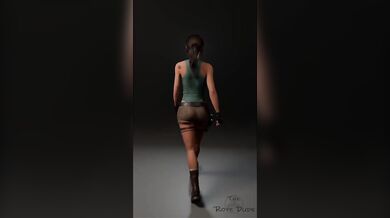 The naughty Lara strolls into the room, turning around with every step as she puts on her clothes