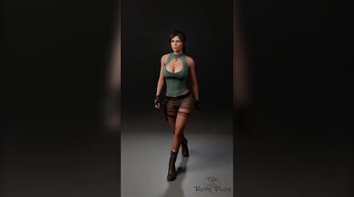 The naughty Lara strolls into the room, turning around with every step as she puts on her clothes