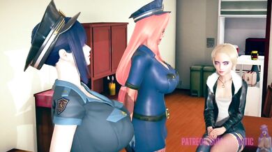 The sexy futa police officer caught a young boy breaking the law, and she decides to punish him by fucking his tight virgin ass