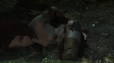 After a long day of exploring, Knotty the adventurer decides to take a relaxing shower