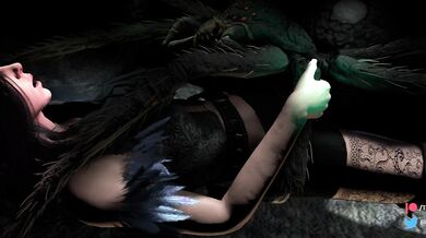 Watch this amazing threesome sex scene between Yennefer and two Spiders!