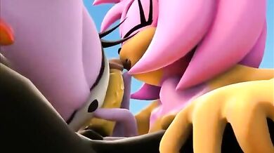 Shadow fucks Amy and Blaze in an epic hentai threesome [dradicon]