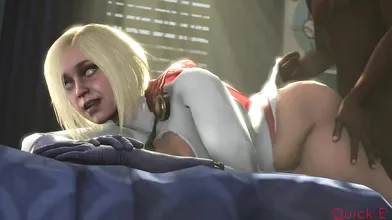 A quickie with Power Girl between JL patrols (Black) [Quick e]