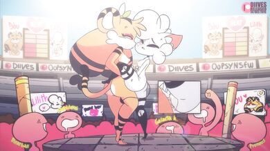 Watch as the demoness Lilith pleasures herself with her sensitive tail while enjoying a sensual massage from her lover Dou