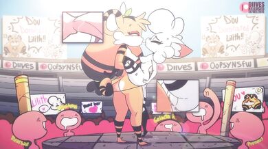 Watch as the demoness Lilith pleasures herself with her sensitive tail while enjoying a sensual massage from her lover Dou