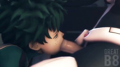 Uraraka Face Fooks Deku - Tentacle Love