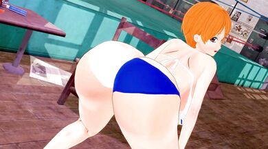 Nami from One Piece having hardcore sex with her captain Luffy