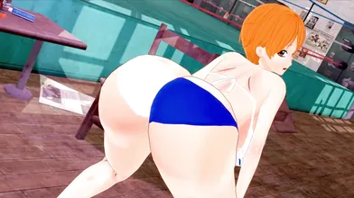 Nami from One Piece having hardcore sex with her captain Luffy