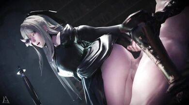 Thrusting the Dildo into the Vagina, she Screamed in Pleasure! (No Sound)