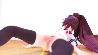 One day, Hikari decided to experiment with her new eye dildo and failed miserably while getting banged on camera by a group of guys