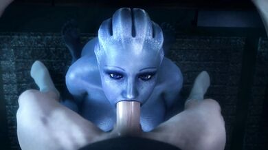 Liara is enjoying herself with a new sex toy, she calls Noname55 to help her out