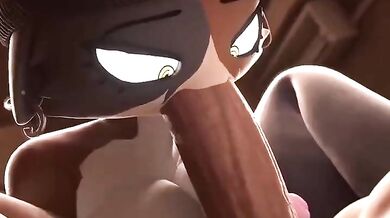 Watch as these two skull-faced girls go at it in a hot blowjob scene!