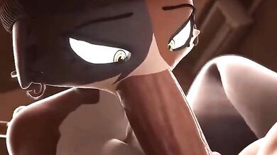 Watch as these two skull-faced girls go at it in a hot blowjob scene!