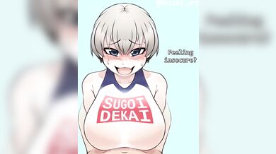 Tiny-sized babysitter in an oversized chair, having her sex toy penetrated deeply by a huge man in the living room