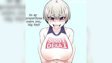 Tiny-sized babysitter in an oversized chair, having her sex toy penetrated deeply by a huge man in the living room