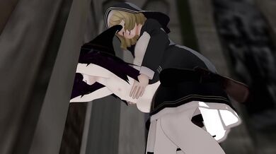 The Nun-Femboy Futa Destroys the Wicked Witch with her Huge Cock!