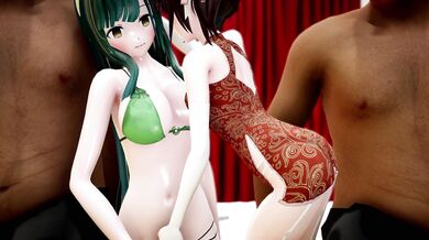 Tohoku Zunko and Kiritan [tracebox] are ready to take on each other in an unforgettable 3-way!