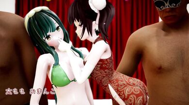 Tohoku Zunko and Kiritan [tracebox] are ready to take on each other in an unforgettable 3-way!