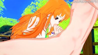 Nami gets fucked by Luffy in One Piece - from his point of view