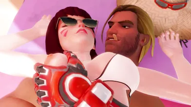 The hot Dva goes to the beach for a relaxing vacation, but instead she finds herself getting CROOVED by a group of hungry beach bums!