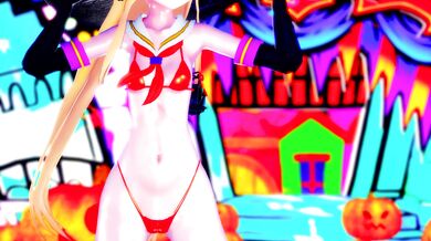 Ride the Stormy Seas with Shimakaze in Happy Halloween MMD R15 Hamselvish