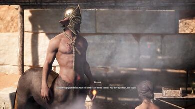 A female centaur seduces and pleasures a human man in this erotic fantasy