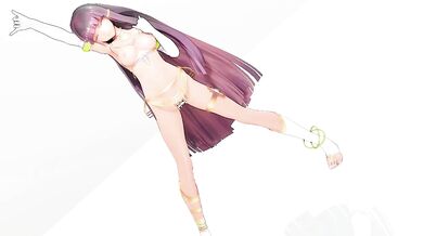 The Mighty Pharaoh Ramesses II Strikes Down a Kawaii Egyptian Girl as She Undresses and Dances in Her Yellow Bangle Outfit!