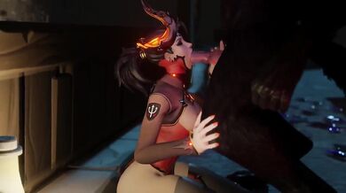 Watch as the werewolf succumbs to the seductive powers of the devilishly beautiful mermaid in Mercy Tempts a Beast